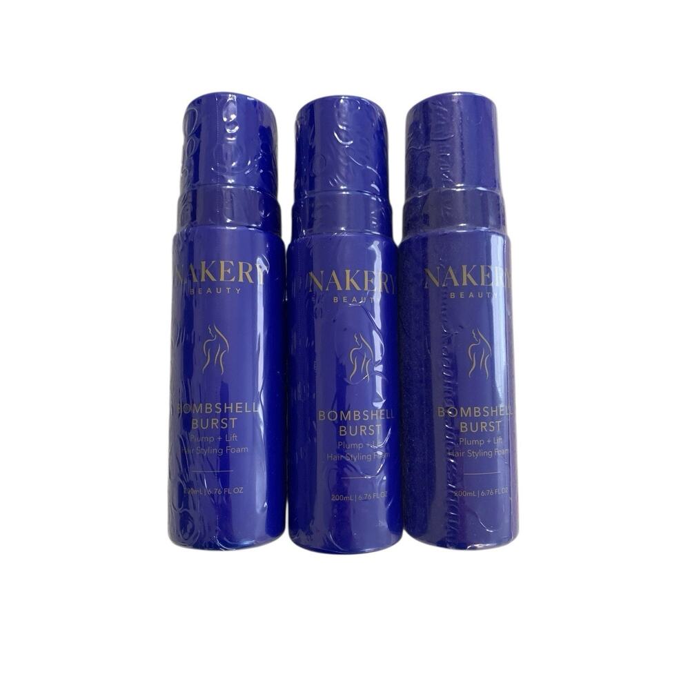 3 NAKERY Beauty Bombshell Burst Plump Lift Hair Styling Foam 6.76 fl oz Sealed